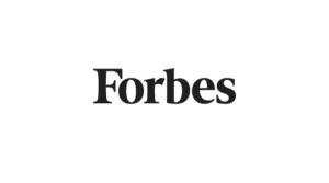 Logo Forbes en noir avec un fond blanc.